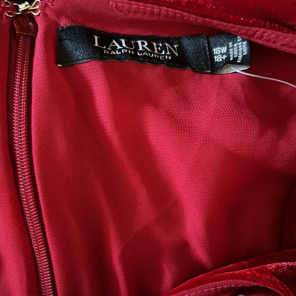 Lauren Ralph Lauren- Women’s Velvet Dress - Size 18W - Picture 5 of 7